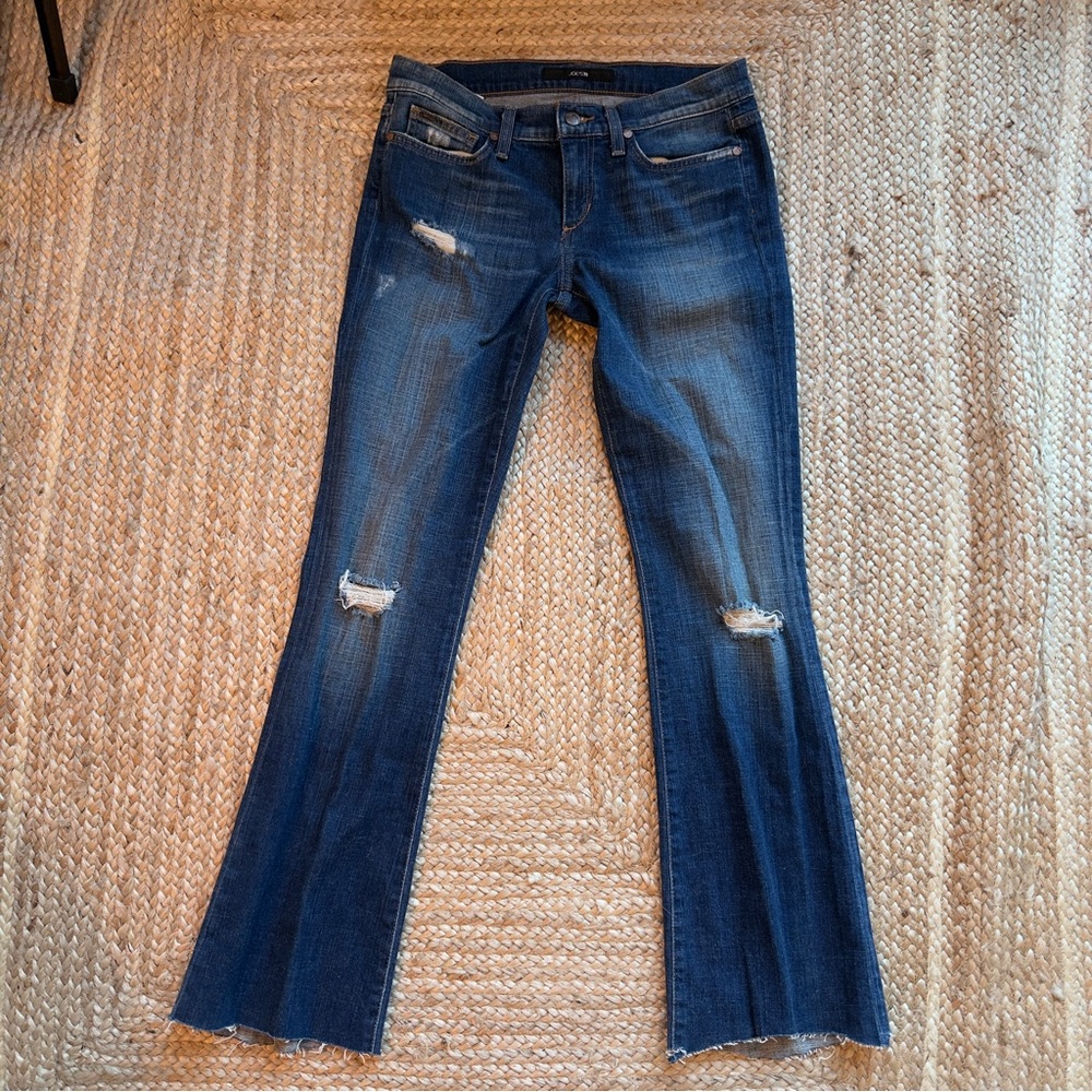 Joe's Jeans Blue Bootcut Rocker Fit  size 27 (hem was cut wit scissors)